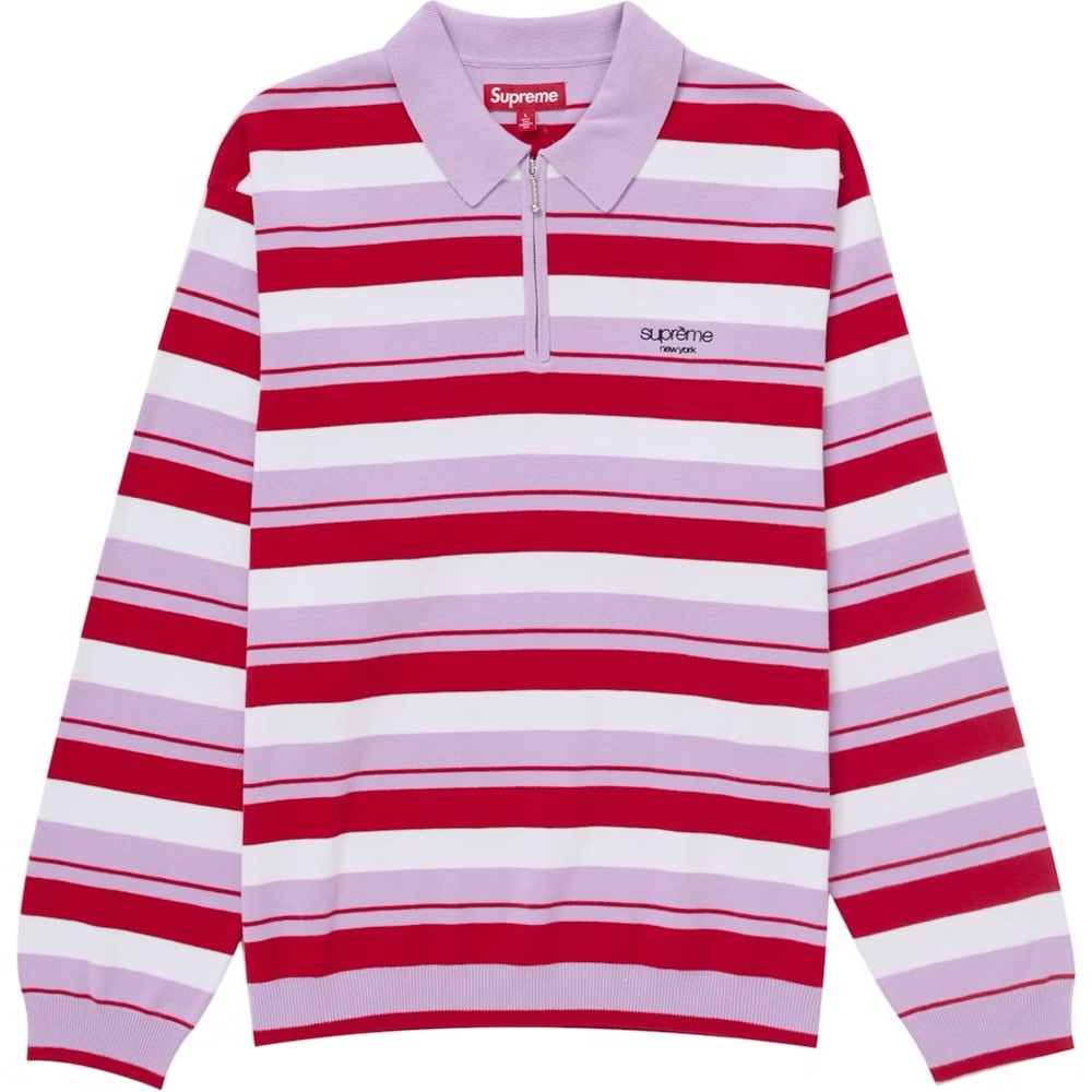 Supreme Stripe Zip Polo